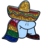 Mexican Sombrero Man Glitter Ball Marker & Hat Clip by ReadyGOLF