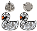 Swan with Crystals Ball Marker Earrings by ReadyGOLF