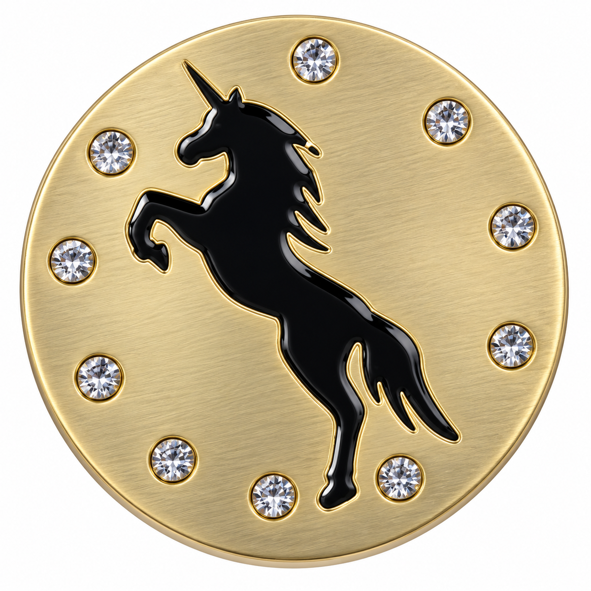 Unicorn Silhouette Ball Marker & Hat Clip with Crystals by readyGOLF