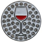 Red Wine Crystal Ball Marker & Hat Clip by ReadyGOLF