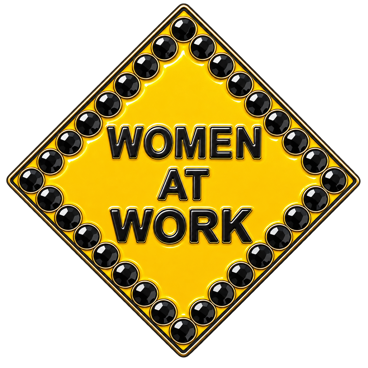 Caution Women At Work Crystal Ball Marker & Hat Clip by ReadyGOLF