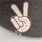 Peace Sign Hand Gesture Crystal Ball Marker & Hat Clip by ReadyGOLF