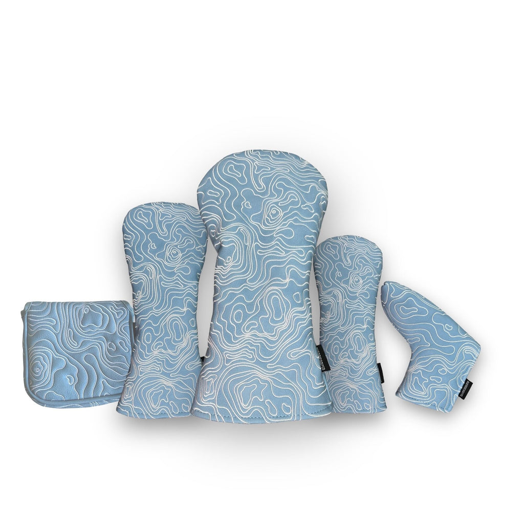 Blue Ridge Golf Co. Topographic Edition – Carolina Blue / Pure White Golf Headcovers