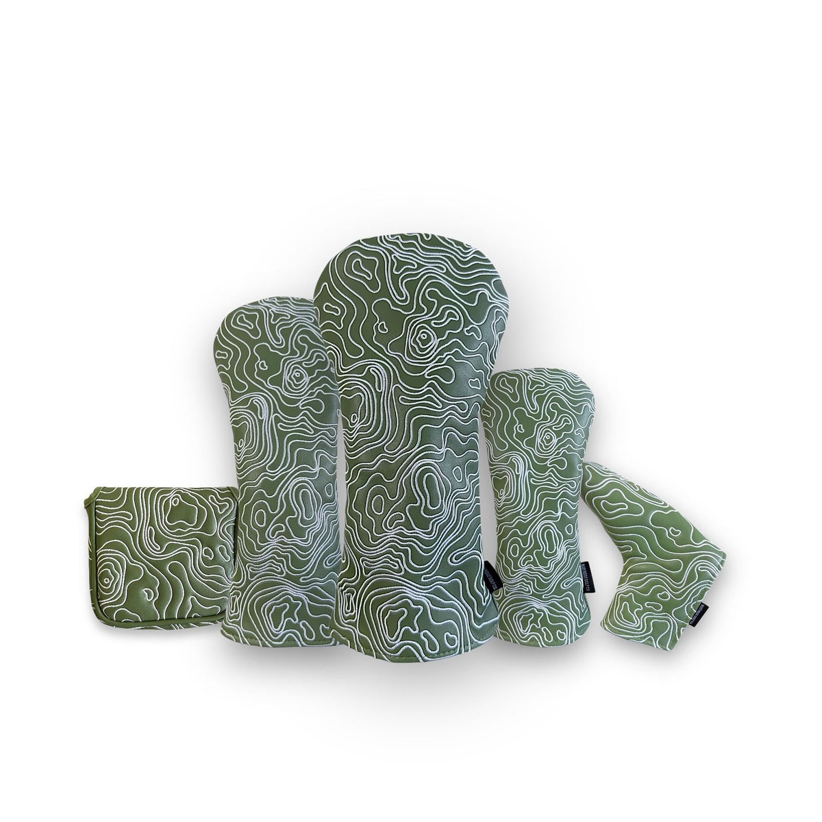 Blue Ridge Golf Co. Topographic Edition – Fairway Green / Pure White Golf Headcovers