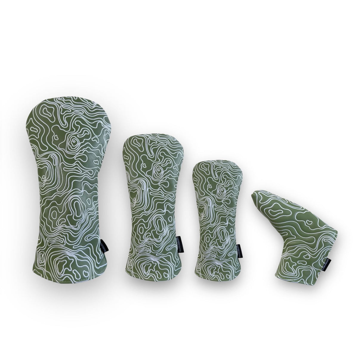 Blue Ridge Golf Co. Topographic Edition – Fairway Green / Pure White Golf Headcovers