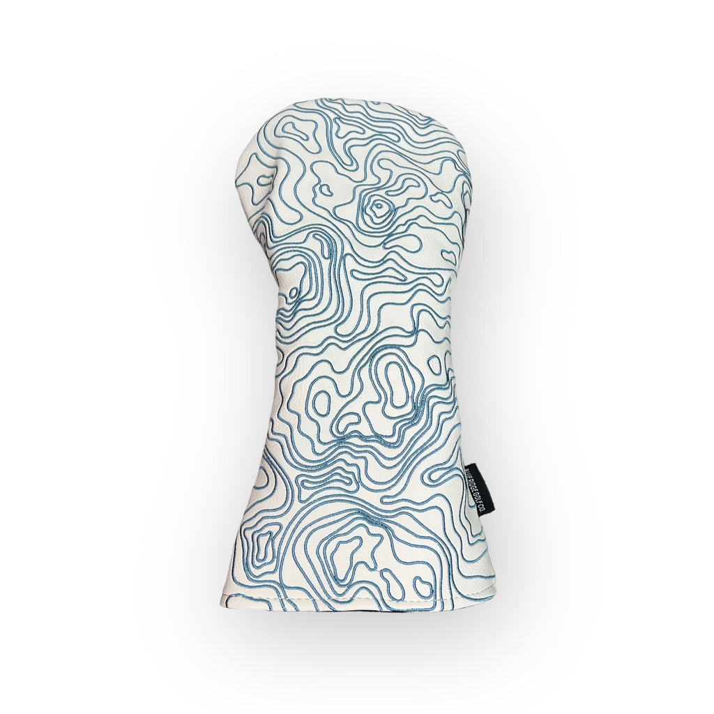 Blue Ridge Golf Co. Topographic Edition – Pure White / Carolina Blue Golf Headcovers