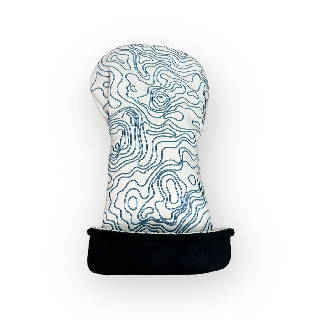 Blue Ridge Golf Co. Topographic Edition – Pure White / Carolina Blue Golf Headcovers