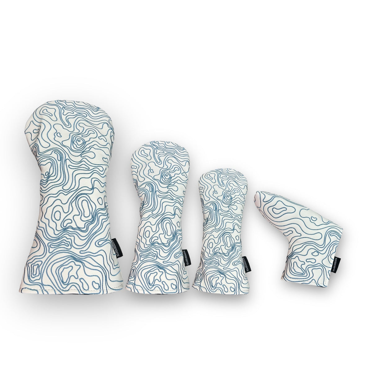 Blue Ridge Golf Co. Topographic Edition – Pure White / Carolina Blue Golf Headcovers
