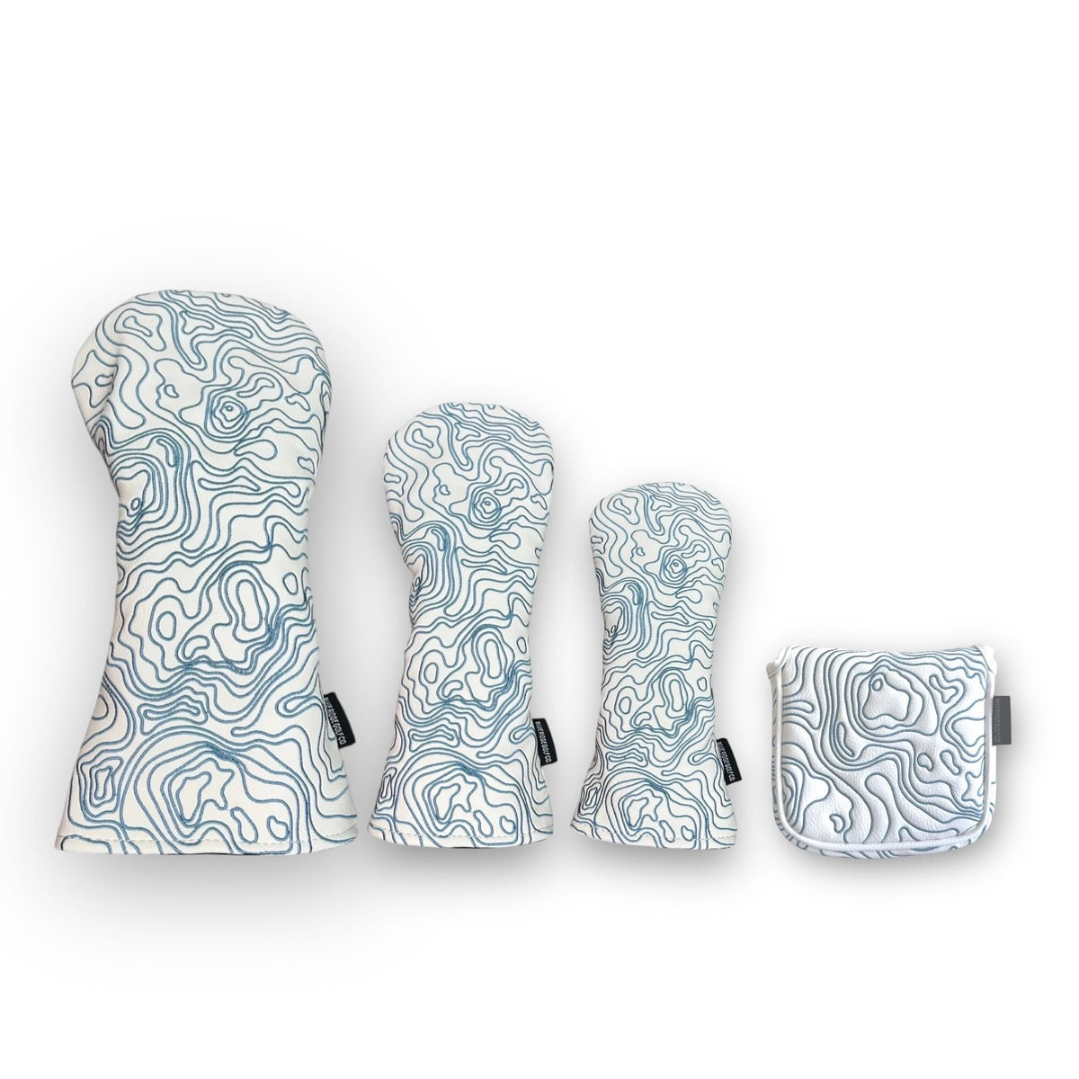 Blue Ridge Golf Co. Topographic Edition – Pure White / Carolina Blue Golf Headcovers