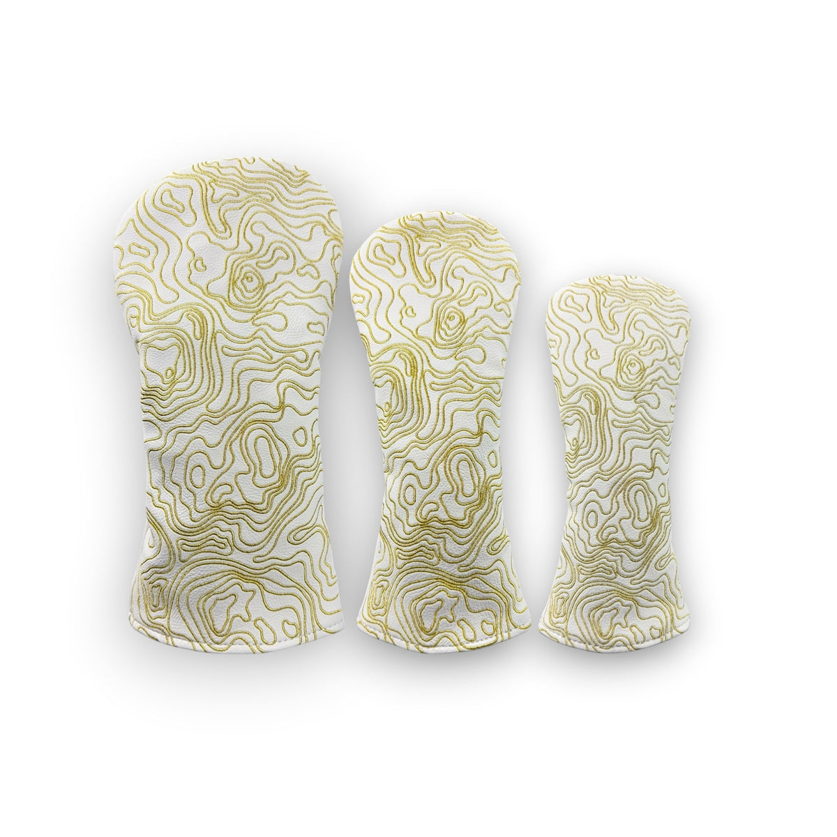 Blue Ridge Golf Co. Topographic Edition – Pure White / Sunrise Gold Golf Headcovers