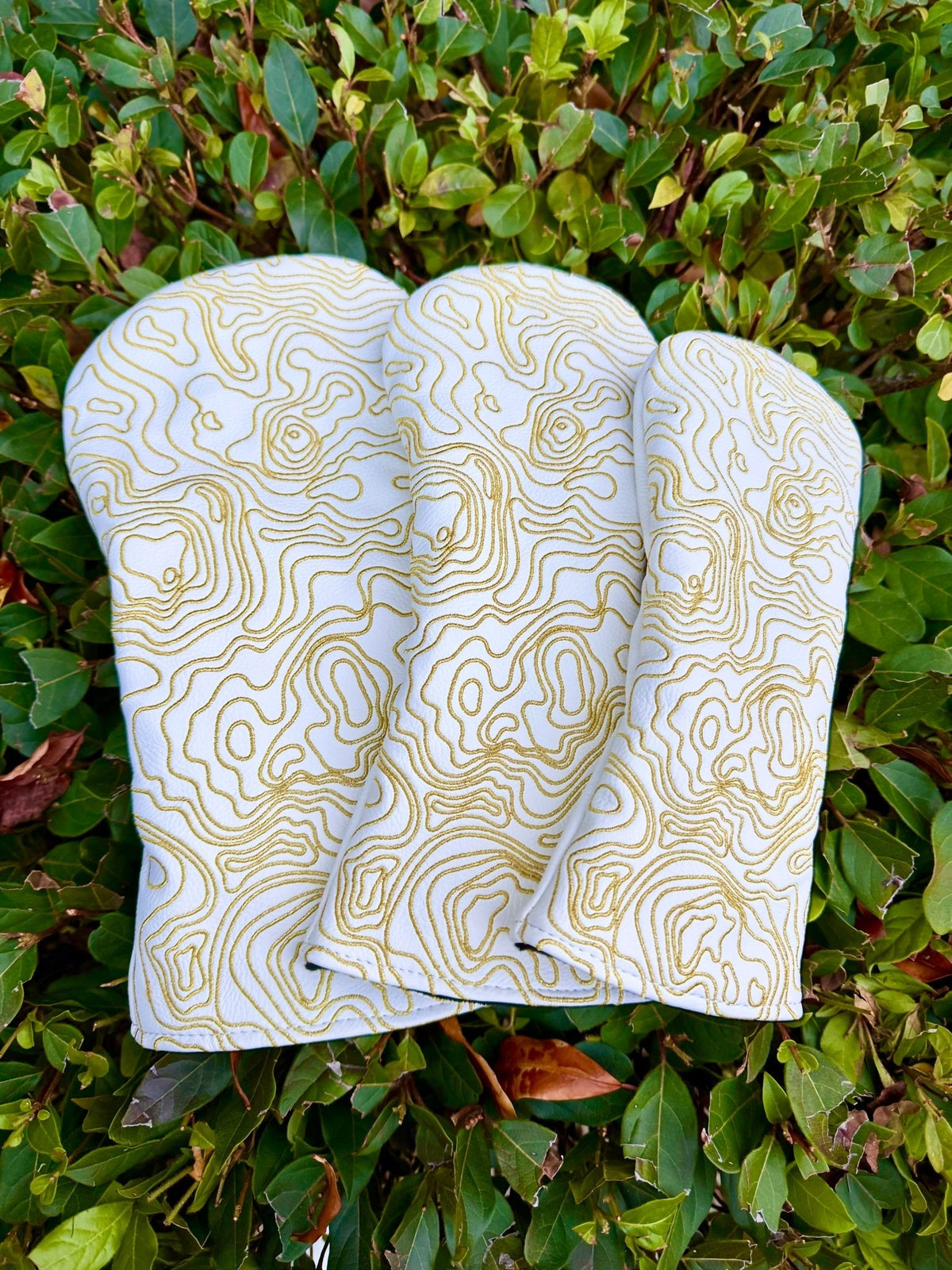 Blue Ridge Golf Co. Topographic Edition – Pure White / Sunrise Gold Golf Headcovers