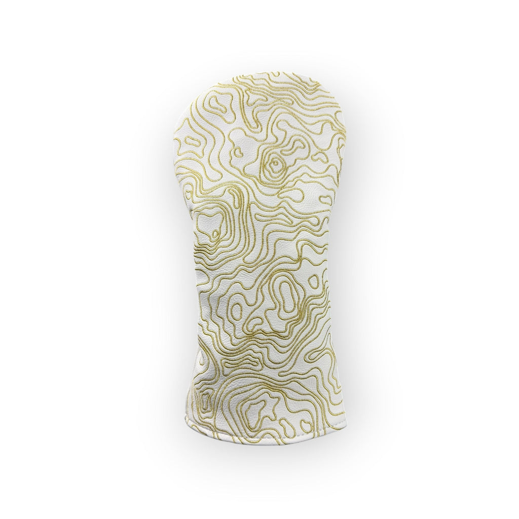 Blue Ridge Golf Co. Topographic Edition – Pure White / Sunrise Gold Golf Headcovers