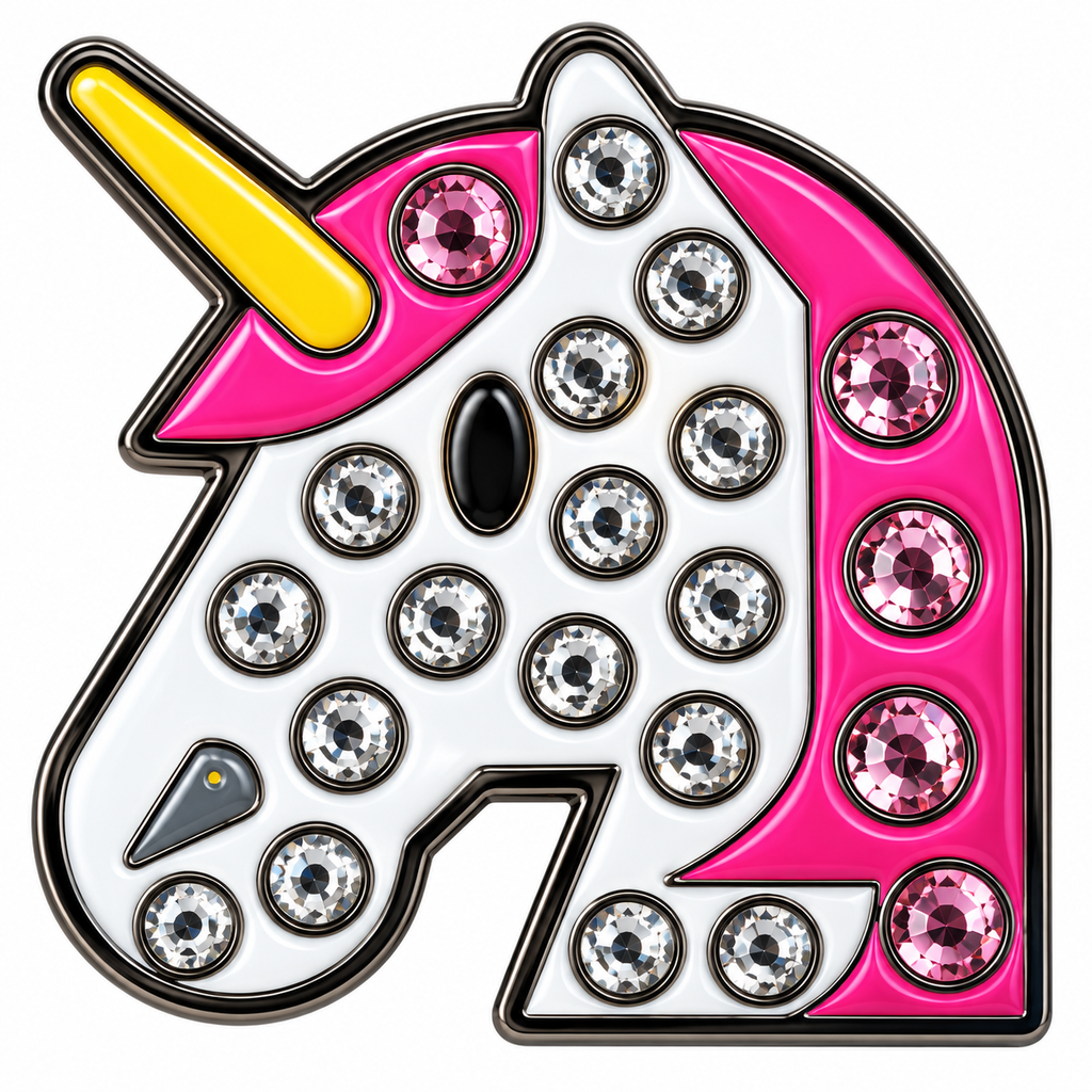 Unicorn Ball Marker & Hat Clip with Crystals by ReadyGOLF